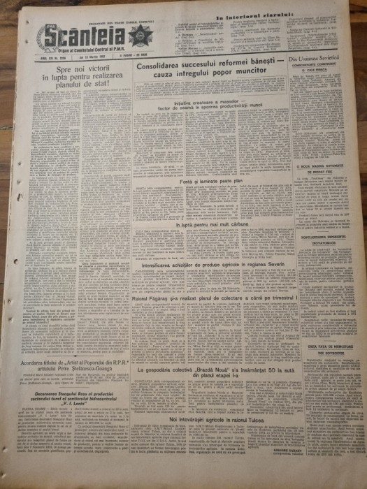 scanteia 13 martie 1952-raionul fagaras,regiunea severin,raionul tulcea