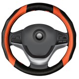 Husa volan din piele ecologica, neagra cu ornamente portocalii Automobile ProTravel, Siegbert