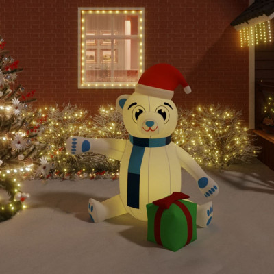 vidaXL Ursuleț gonflabil de Crăciun cu LED, 180 cm foto
