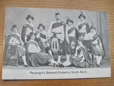 A633-I-Orchestra scotiana Macgregor&amp;#039;s Balmoral carte postala anii 1920. foto