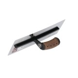 Gletiera inox, lama curbata, finisare benzi gips carton, Premium Silver, Medium Flex, 45.7x12 cm x 0.4 mm, maner piele Alcantara, Olejnik