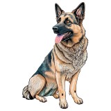 Cumpara ieftin Sticker decorativ, Caine German Shepherd, Negru, 85 cm, 1203STK-2