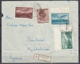ROMANIA 1931 VEDERI-POSTA AERIANA CAROL II/PLIC CIRCULAT 1936 BUCURESTI-UNGARIA