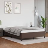 vidaXL Cadru de pat, maro, 140x200 cm, piele ecologică