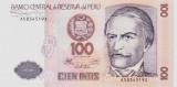 Bancnota Peru 100 Intis 1987 - P133 UNC