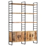 Cumpara ieftin Biblioteca cu 4 rafturi, 124x30x180 cm, lemn de mango nefinisat