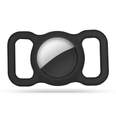 Husa Airtag Tech-Protect Smooth Neagra cu Sistem de Prindere pentru Zgarda Animale de Companie foto