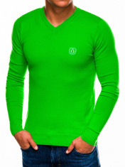 Bluza pentru barbati, din bumbac, verde, casual slim fit - E74 foto