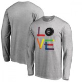 NHL produse tricou de bărbați cu m&acirc;necă lungă grey NHL logo Hockey Is For Everyone Love Square - M