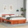 VidaXL Cadru de pat Maro ceruit 160 x 200 cm Lemn masiv de pin 872478