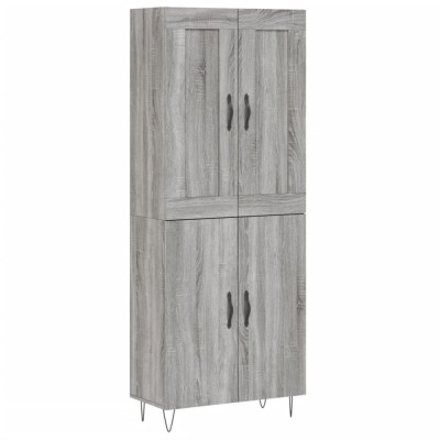 Dulap inalt, gri sonoma, 69,5x34x180 cm, lemn compozit foto