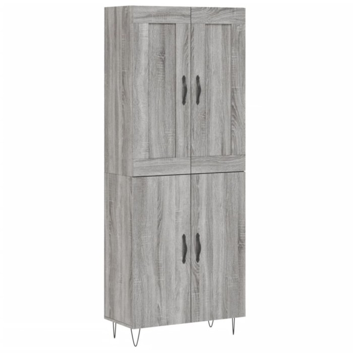 Dulap inalt, gri sonoma, 69,5x34x180 cm, lemn compozit