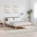 vidaXL Cadru de pat Maro și gri deschis 160 x 200 cm Lemn masiv de pin 878524