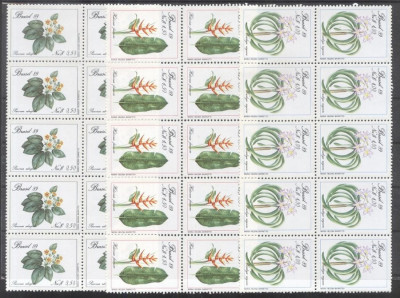 Brazil 1989 Flowers x 10 MNH DA.029 foto