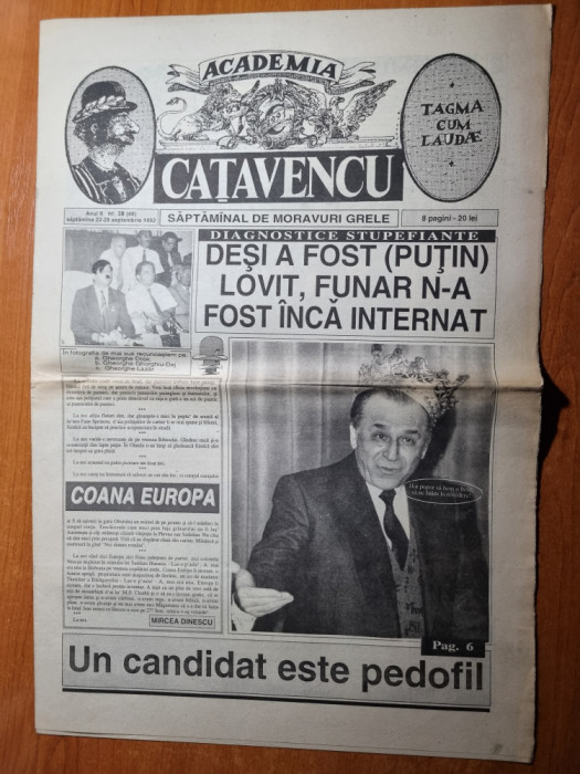 ziarul catavencu 22-28 septembrie 1992
