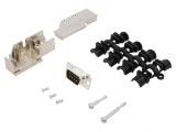 Mufă D-Sub 9 PIN Tată 90&deg; pentru Lipire pe Cablu, MH CONNECTORS