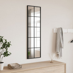 Oglinda de perete, negru, 30x100 cm, dreptunghiulara, fier GartenMobel Dekor
