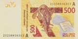 Bancnota Statele Africii de Vest 500 Franci 2023 - P119A UNC Coasta de Fildes ( vezi descriere )