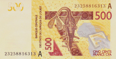 Bancnota Statele Africii de Vest 500 Franci 2023 - P119A UNC Coasta de Fildes foto