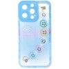 Husa iPhone 13 Pro TPU Albastra cu Smiley si Lant - Protectie Premium