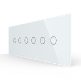 Cumpara ieftin Intrerupator Dublu + Dublu + Dublu cu Touch LIVOLO cu Rama Din Sticla, Standard Italian, 6M SmartElectro IntelligentHouse