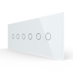Intrerupator Dublu + Dublu + Dublu cu Touch LIVOLO cu Rama Din Sticla, Standard Italian, 6M SmartElectro IntelligentHouse