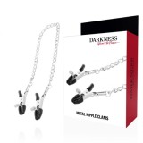 DARKNESS - ADJUSTABLE NIPPLE CLAMPS METAL, DARKNESS SENSATIONS