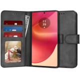 Husa tip carte pentru motorola edge 50 fusion, protectie completa 360, black, Techsuit