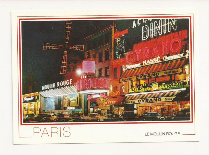 FR1 -Carte Postala - FRANTA- Paris, Le Moulin Rouge, necirculata