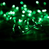 Instalație Lumini Crăciun LED, 100 BecurI, Verde, Extensibilă, Lungime 6.07m, Cablu Verde, Interior/Exterior, Oem