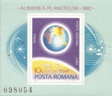 Rom&acirc;nia, LP 1034/1981, Alinierea planetelor, coliţă dantelată, MNH, Nestampilat