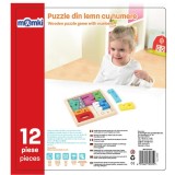 PUZZLE DIN LEMN CU NUMERE, 12 PIESE