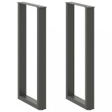 VidaXL Picioare de masă de bar &icirc;n formă de U, 2 buc., antracit, 40x(100-101) cm, oțel 4013230