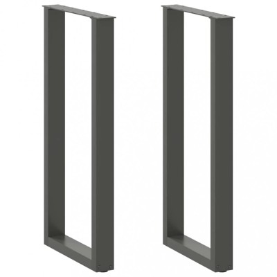 vidaXL Picioare de masă de bar &amp;icirc;n formă de U, 2 buc., antracit, 40x(100-101) cm, oțel 4013230 foto