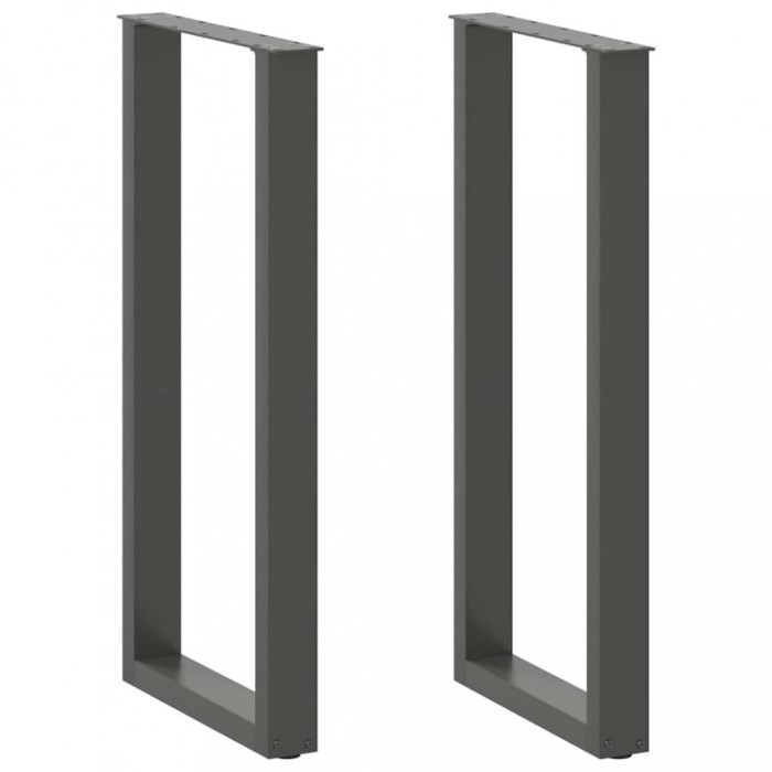 vidaXL Picioare de masă de bar &icirc;n formă de U, 2 buc., antracit, 40x(100-101) cm, oțel 4013230