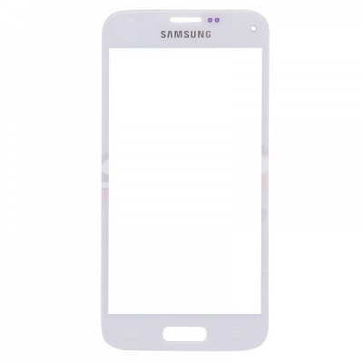 Geam Samsung Galaxy S5 mini / G800 / S5 mini Duos WHITE + adeziv special foto