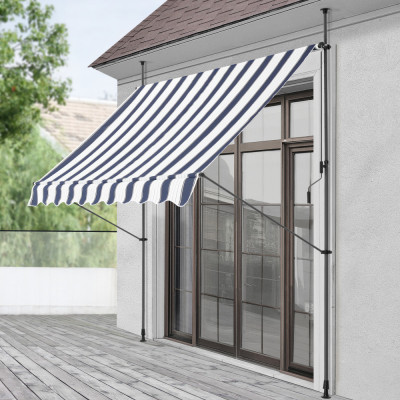 Copertina protectie solara TorontoDBW albastru inchis/alb 350 x 120 x 200-300 cm [pro.tec] HausGarden Leisure foto