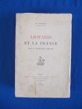 N. SERBAN - LEOPARDI ET LA FRANCE_ESEU DE LITERATURA COMPARATA , 1913 , AUTOGRAF