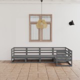 VidaXL Set mobilier de grădină, 5 piese, gri, lemn masiv de pin 3075556