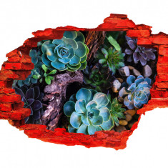 Autocolant decorativ, Gaura in perete, Arbori si flori, Multicolor, 83 cm, 344ST-2