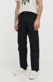 G-Star Raw pantaloni de bumbac culoarea negru, drept