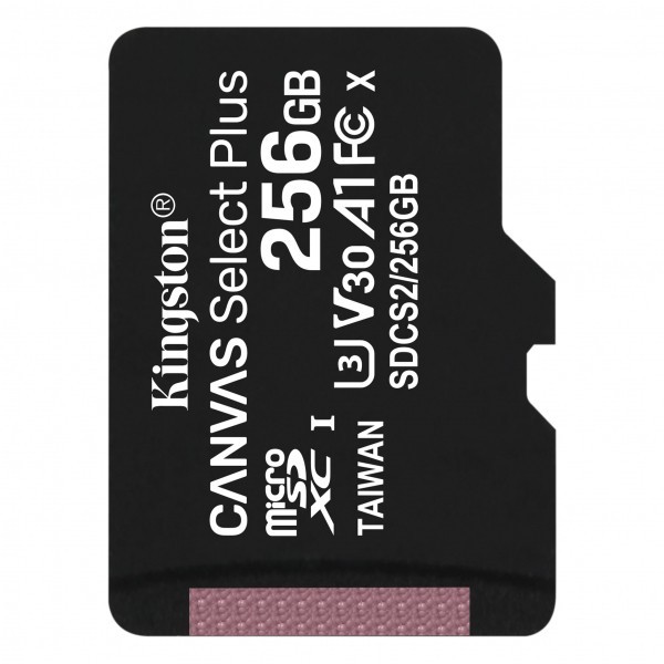 Card Memorie microSDXC Kingston Canvas Select Plus Android A1, 256Gb, Clasa 10 / UHS-1 U3 SDCS2/256GBSP