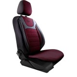 Set Huse Scaune Auto Panda Prestige, Negru-Visiniu, 11 piese Automobile ProTravel