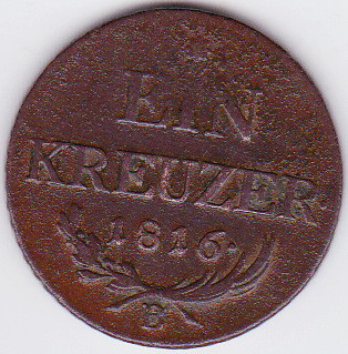 Austria Ungaria 1 kreuzer krajczar 1816 B Kormoczbanya (Kremnitz-Slovacia)