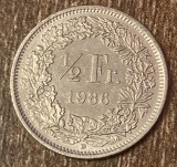 C50 - Moneda foarte veche - Elvetia - 1/2 franci - 1986