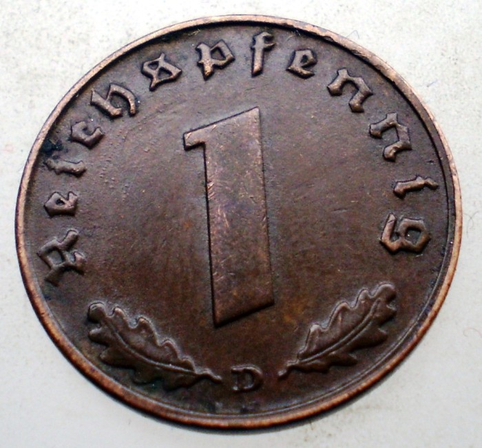 B.108 GERMANIA 1 REICHSPFENNIG 1939 D