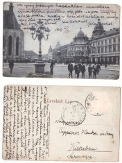Cluj Napoca 1907 - Piata Matei Corvin, ilustrata circulata foto