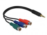 Cablu video 3 x RCA la jack Stereo 3.5 mm 4 pini M-T, Delock 62499