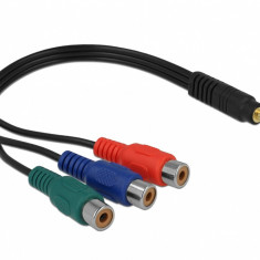 Cablu video 3 x RCA la jack Stereo 3.5 mm 4 pini M-T, Delock 62499