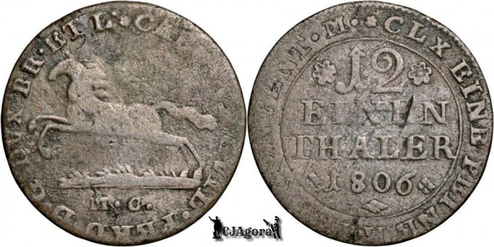 1806 MC, 1/12 Thaler - Karl Wilhelm Ferdinand, Prinț al Principatului Brunswick